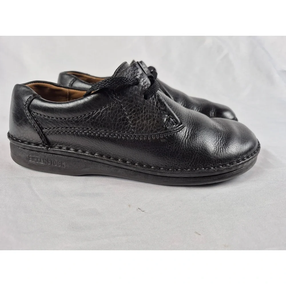 Birkenstock Pasadena Mens Black Leather Lace Up Derby Shoes Size 41 US 8-8.5